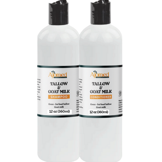 Beef Tallow & Goat Milk Sea Moss Hair Shampoo and Conditioner Set - handmade for Hair Loss