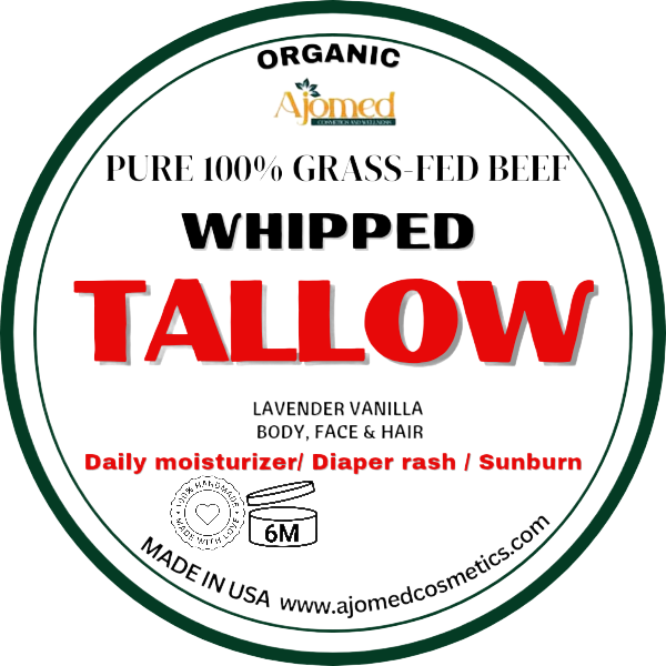 Handmade Whipped Tallow Cream - Pure organic Grass-Fed beef tallow face and body cream