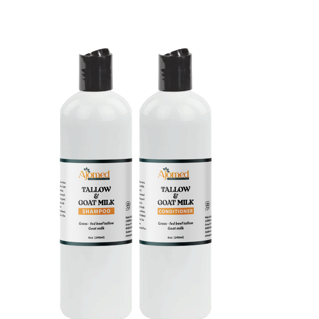 Beef Tallow & Goat Milk Sea Moss Hair Shampoo and Conditioner Set - handmade for Hair Loss