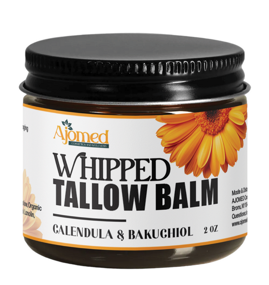 Whipped tallow face moisturizer infused with Calendula & Bakuchiol