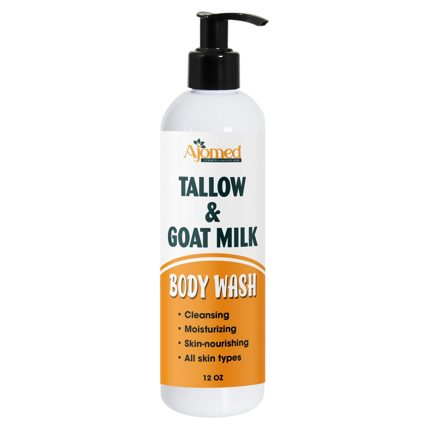 Tallow & Goat Milk Body Wash, handmade body soap Moisturizing and Cleansing for All Skin Types 12 oz