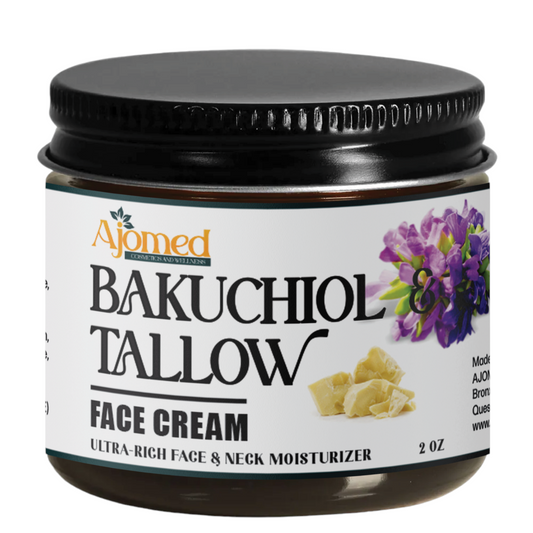 Beef tallow face cream with 2% Bakuchiol oil face moisturizer- Handmade natural retinol 2oz
