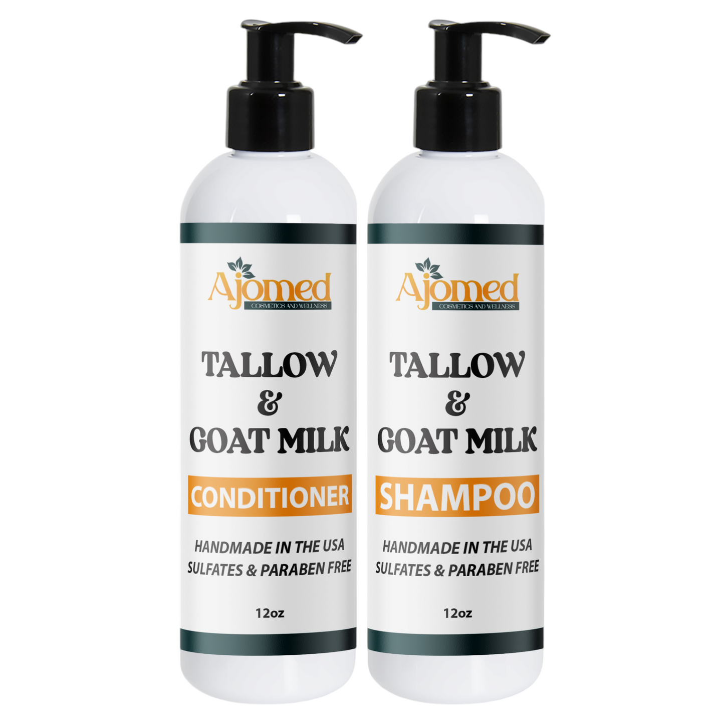Tallow & Goat Milk shampoo & conditioner set -Hair growth fragrance free handmade