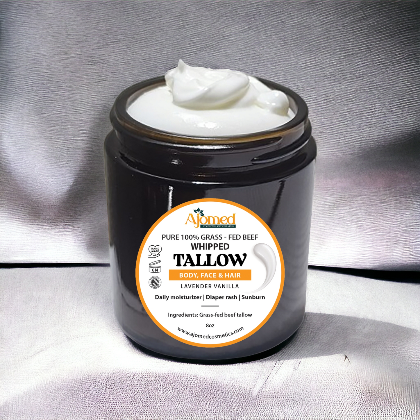 Handmade Whipped Tallow Cream - Pure organic Grass-Fed beef tallow face and body cream