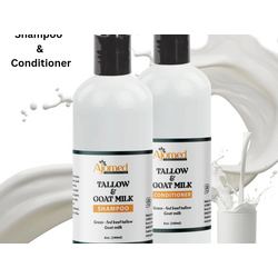 Beef Tallow & Goat Milk Sea Moss Hair Shampoo and Conditioner Set - handmade for Hair Loss