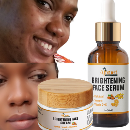 Kojic Acid & Turmeric Brightening Neck Face Cream with Alpha Arbutin, Niacinamide and Papaya. Handmade Face cream