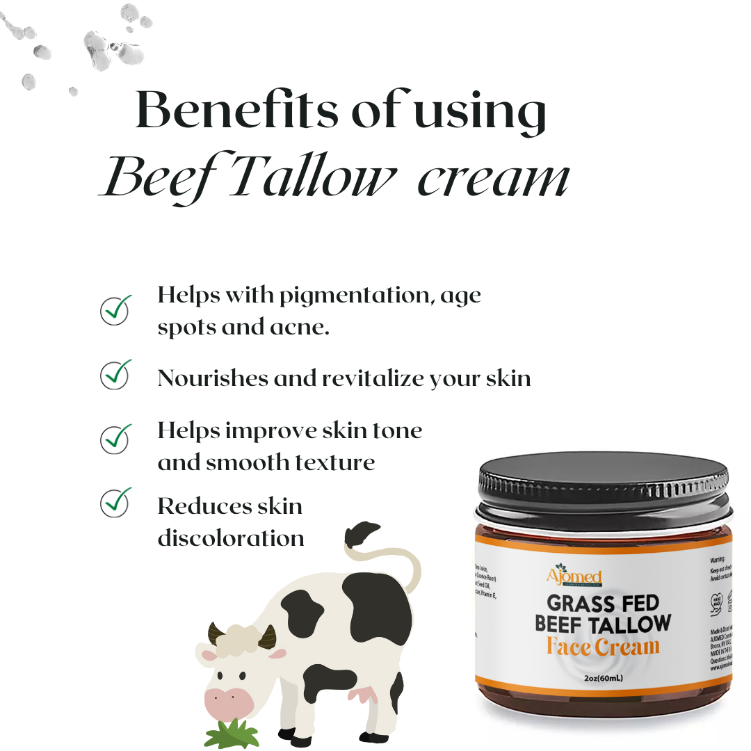 Beef Tallow face Cream | tallow for Sensitive Dry Skin, Eczema, Psoriasis, sunburn-UNSCENTED (Copy)