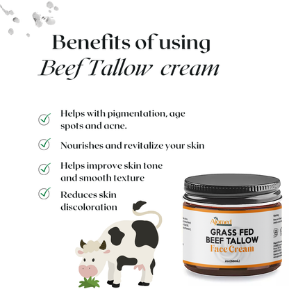 Beef Tallow face Cream | tallow for Sensitive Dry Skin, Eczema, Psoriasis, sunburn-UNSCENTED (Copy)