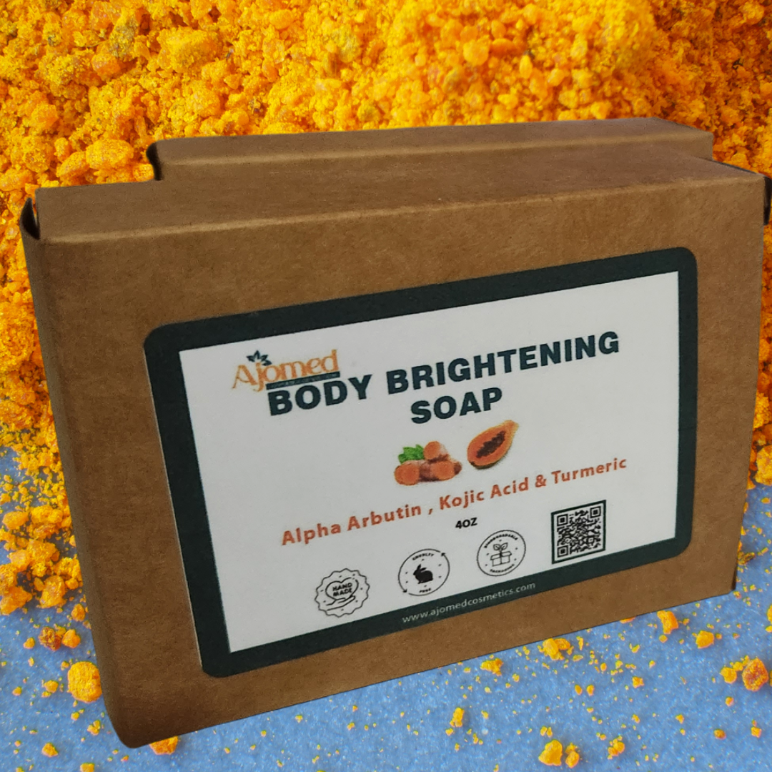Kojic Acid & Turmeric body brightening soap with alpha arbutin and papaya extract. Large soap loaf 4oz