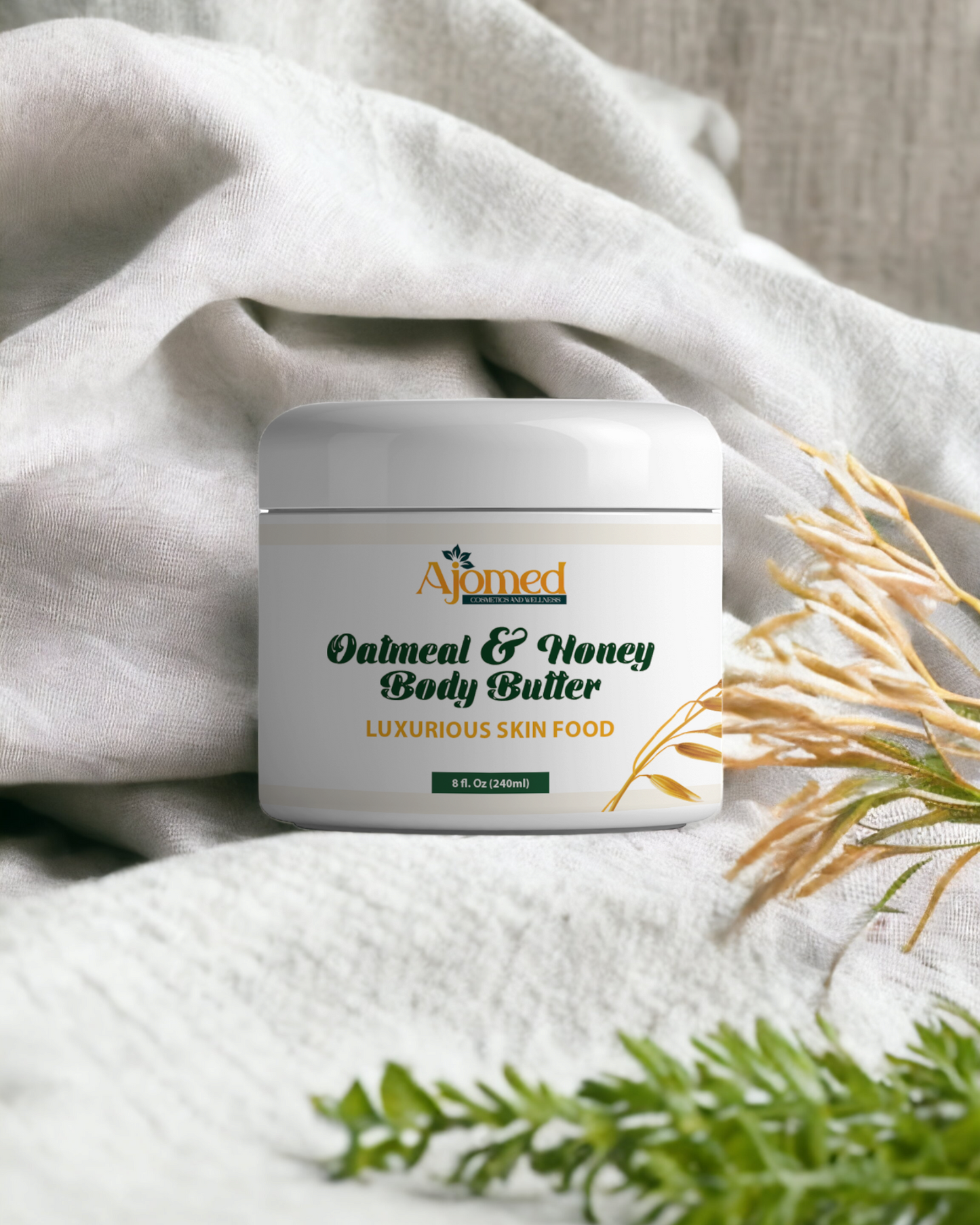 Oatmeal & Honey Body Butter - Effective Skin Nourishing - 8fl.oz