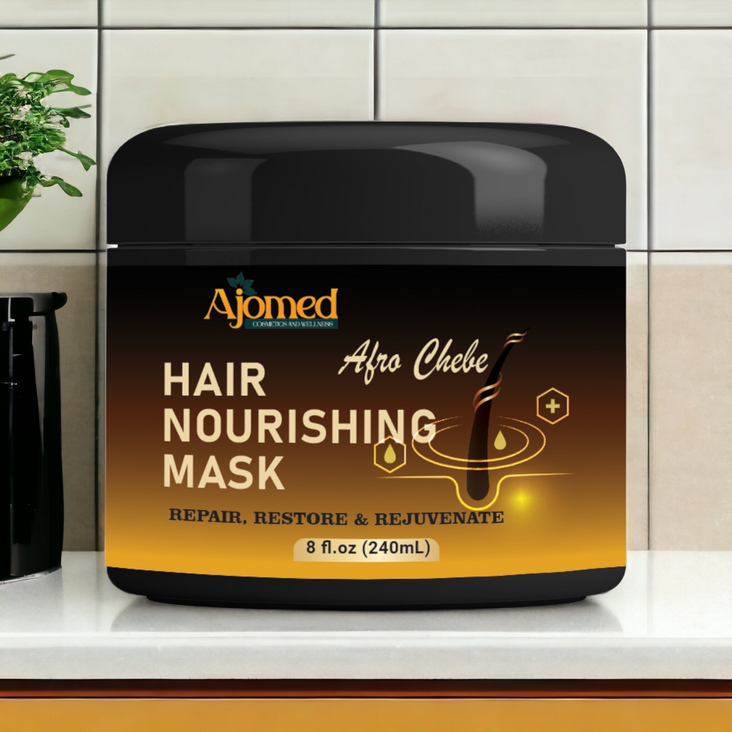 Chebe Hair Nourishing Mask - Hair Nourisher for Hair Short or Long, Hair Nourisher for Men, Essential Nourisher for Every Man's Hair - 8 Fl. Oz