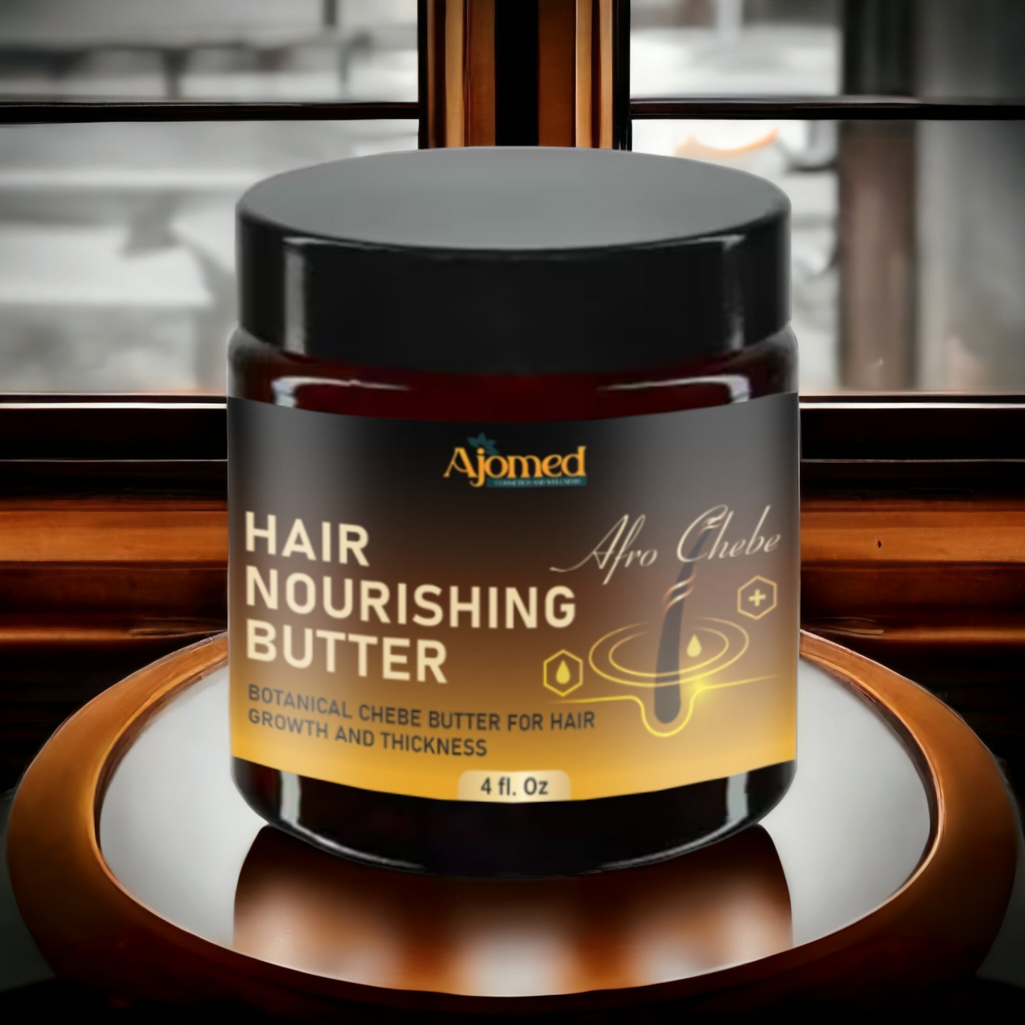 Afro Chebe Hair Growth Butter - Deep Moisturizing & Promote Hair Growth, Natural Chebe Butter, Deter Hair Breakage, Chebe Hair Butter – Hair Deep Conditioning - 4 Fl. Oz