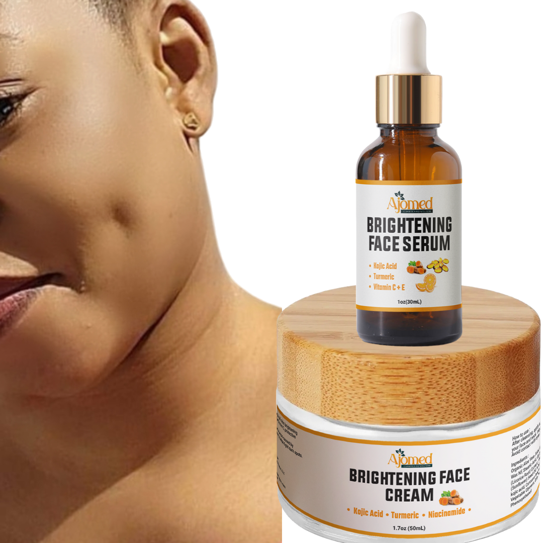 Kojic Acid & Turmeric Brightening Neck Face Cream with Alpha Arbutin, Niacinamide and Papaya. Handmade Face cream