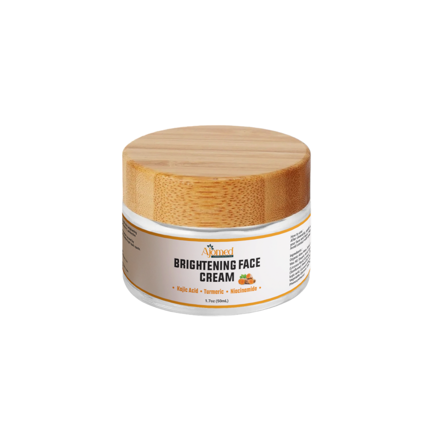 Kojic Acid & Turmeric Brightening Neck Face Cream with Alpha Arbutin, Niacinamide and Papaya. Handmade Face cream