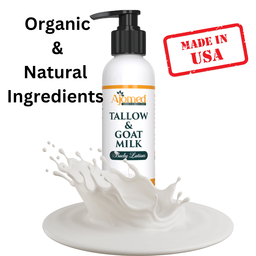 Grass Fed Beef Tallow & Goat Milk Lotion- Handmade organic tallow body lotion