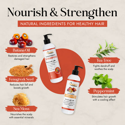 Batana oil Shampoo and Conditioner Set- made with fenugreek seed for hair growth