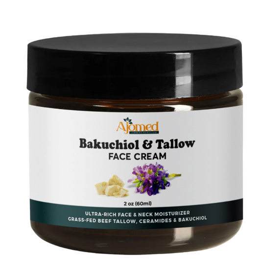 Beef tallow face cream with 2% Bakuchiol oil face moisturizer- Handmade natural retinol 2oz