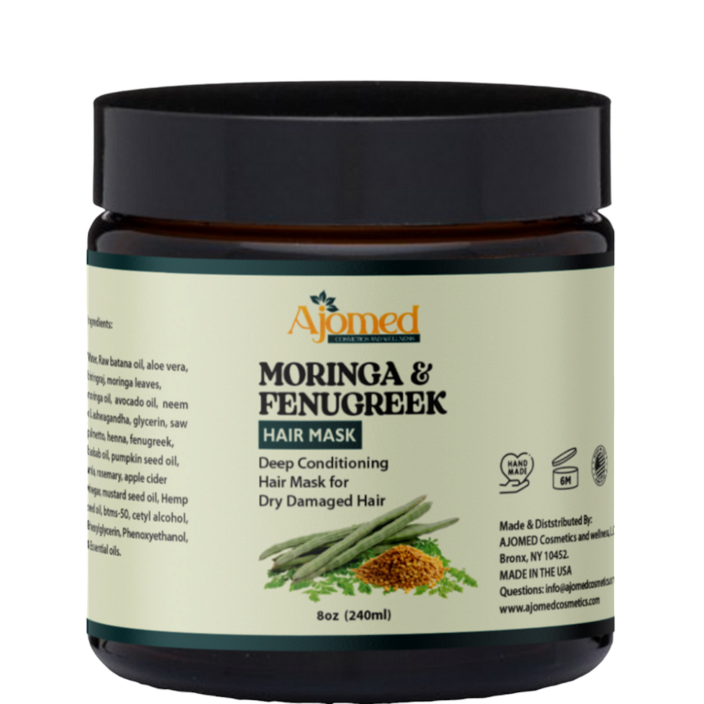 MORINGA Hair Mask, Rosemary Amla Bhringraj, Ayurvedic Scalp Deep Conditioner