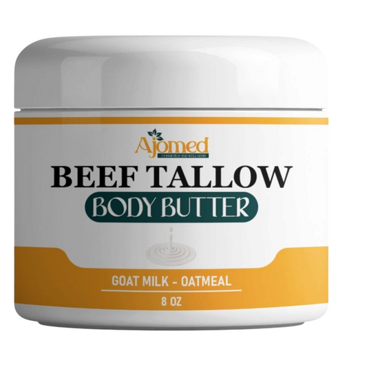 Grass-Fed Beef Tallow Skin Moisturizer body butter with goat milk & oatmeal Organic Hand, foot, massage Cream| Handmade Skincare Body moisturizer lotion, balm for dry skin, Eczema relief